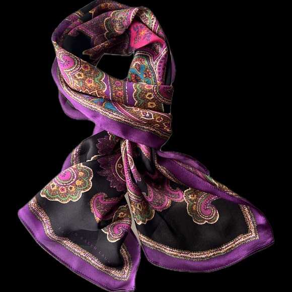 🍆Lightweight Paisley Oblong Scarf by Lauren Ralph Lauren | Sonia - Picture 16 of 17